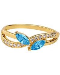 Belinda Jewelz - Swiss Marquise Bypass Birthstone Ring - Lyst
