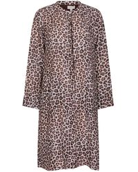 NoLoGo-chic - Super Mix Coat Dress Linen Leopard - Lyst