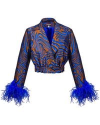 Andreeva - Marilyn Jacket With Feathers - Lyst