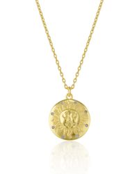 Spero London - Sun Embossed Silhouette Sterling Medal Necklace - Lyst