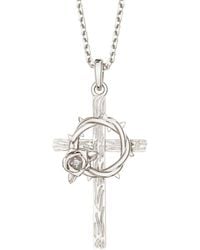 Vanimy - Crown Of Thorns Rose Cross Pendant Necklace - Lyst