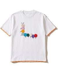 Ana Chic - Caterpillar Handmade Crochet Applique Cotton Tee - Lyst