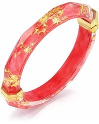 Gold & Honey - 24K Leaf Lucite Bangle - Lyst