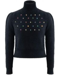 Roch Perel - Embellished Fur Knit Sweater - Lyst