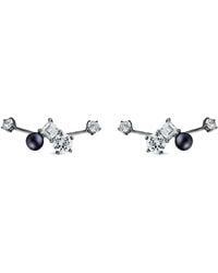 SALLY SKOUFIS - Eclipse Ear Jacket With Natural Pearls & Made Cz Diamond Stimulant - Lyst