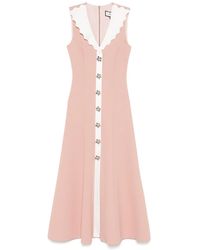 Nissa - Rose-Detail Midi Dress - Lyst