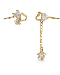 Elk & Bloom - Chain Love Heart Earrings - Lyst