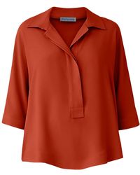 Perlavera - Pino Brique Hidden Placket Three Quarter Sleeve Shirt - Lyst