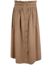 Em & Shi - Neutrals Twig Button Down Skirt - Lyst