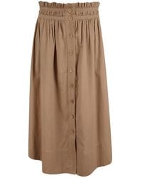 Em & Shi - Neutrals Twig Button Down Skirt - Lyst