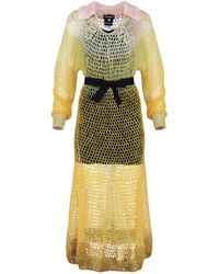 Andreeva - Yellow Rose Handmade Knit Dress - Lyst