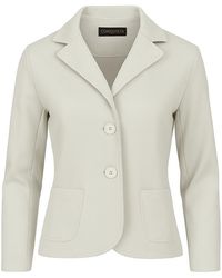 Conquista - Neutrals Tailored Stretch Gabardine Blazer – Cotton Viscose Blend - Lyst