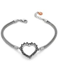 Unaloe - Heart Of Roses Sterling Bracelet With Double Snake Chain – Handmade Italian Floral Jewelry For - Lyst