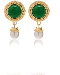 VIEA - Ivy Enamel & Pearl Vintage Statement Earrings - Lyst