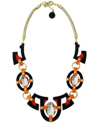 Gissa Bicalho - Handmade Acrylic Necklace Plastron Oval Cut Stone - Lyst