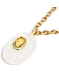 Kybele Studio - Moon Tide Crystal Quartz Oval Pendant Necklace - Lyst