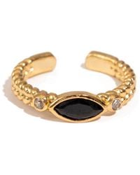 Ebru Jewelry - Onyx Teardrop Gemstone Adjustable Ring - Lyst