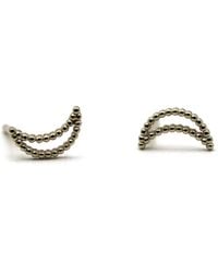 VicStoneNYC Fine Jewelry - Timeless Ball Pattern Moon Earrings - Lyst