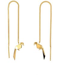 Origami Jewellery Parrot Chain Earrings - Metallic