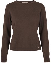 tirillm - Sasha Basic Cashmere Pullover With Round Neck, Chocolate - Lyst