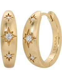 Leeada Jewelry - Stevie Star Hoops - Lyst