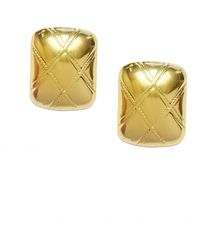 Maison De Gala - Quilted Rectangle Stud Earrings - Lyst