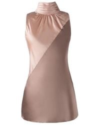 Solgo Atelier - Neutrals Yera Silk Color Block Top - Lyst