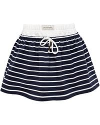 Mandragora - Striped Cotton Skirt With Contrasting Fabrics – Goia - Lyst
