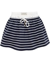 Mandragora - Striped Cotton Skirt With Contrasting Fabrics – Goia - Lyst