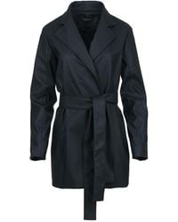 Conquista - Faux Leather Jacket With Belt - Lyst