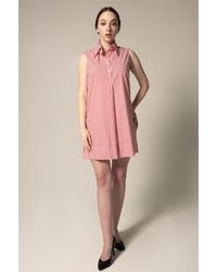 Le Réussi - Italian Cotton Stripe Sleeveless Dress - Lyst