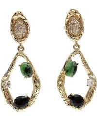 Farra - Elegant Epidote And Agate Drop Earrings - Lyst