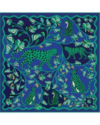 Jessie Zhao New York - Double Sided Silk Scarf Of Leopards - Lyst