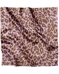 Lamberty Munich - Neutrals Smooth Cheetah Italian Mulberry Silk Scarf Soft - Lyst