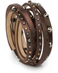Saachi - Western Stud Leather Bracelet - Lyst