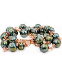Rejected Hearts Club - Rose Jasmine Socialite Hematite Beaded Bracelet With Magnetic Clasp - Lyst