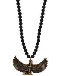 Ebru Jewelry - Magical Goddess Isis Pendant Onyx Stone Beaded Necklace - Lyst