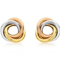 Posh Totty Designs - Mixed Gold Russian Ring Stud Earrings - Lyst