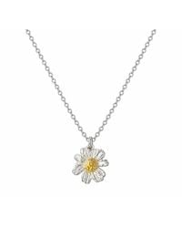 Mother Nature Jewelry - Chamomile Flower Necklace, Two-Tone Handmade Minimalist Pendant - Lyst