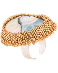 Oana Savu - Hand Beaded Nautilus Shell Ring Adjustable Sterling - Lyst