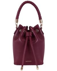Saonara Brand - Mini Bucket Bag Berry Leather - Lyst
