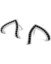 Lutiro - Pave Cz Wishbone Studs - Lyst