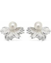 Angel Barocco - Freshwater Pearl Layered Fan Stud Earrings - Lyst