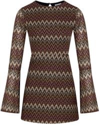 Thisisu Collection - Mindy Zigzag Metallic Mini Dress - Lyst
