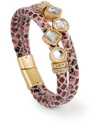 Saachi - Bling Charm Leather Scale Light Bracelet - Lyst