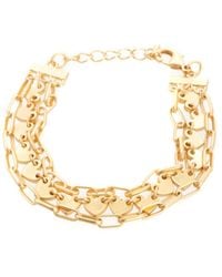 Saachi - Golden Hearts Chain Link Bracelet - Lyst