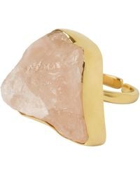 YAA YAA LONDON - Quiet Luxury Irregular Rose Quartz Adjustable Ring - Lyst