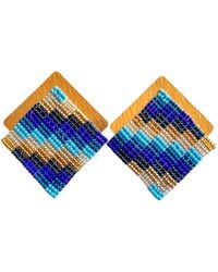 Iliana Arrazola - Minimalist Deconstructed Knot, Stud Earrings, Glass Beads, Beaded Jewelry - Lyst