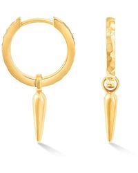 Dower & Hall - Hammered Raindrop Hoops - Lyst