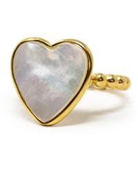 Vintouch Italy - Happy Heart Pearl Stacking Ring - Lyst